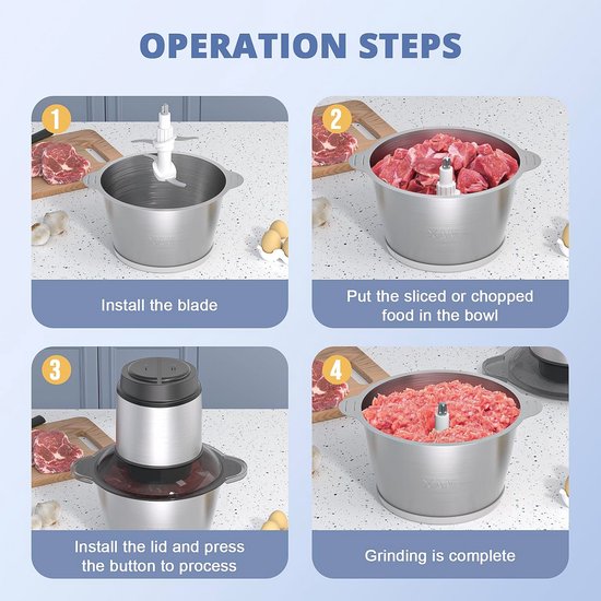 Krachtige 6 in 1 Staafmixer Set met Verwisselbare Snelheid en Spatbescherming voor Smoothies, Soepen, Groenten, IJs en Jam — afbeelding 5