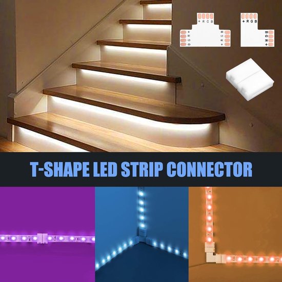 Led Quick Connect 4-Pin LED Connector voor 8 mm RGB LED Strip - LED Quick Connector ...