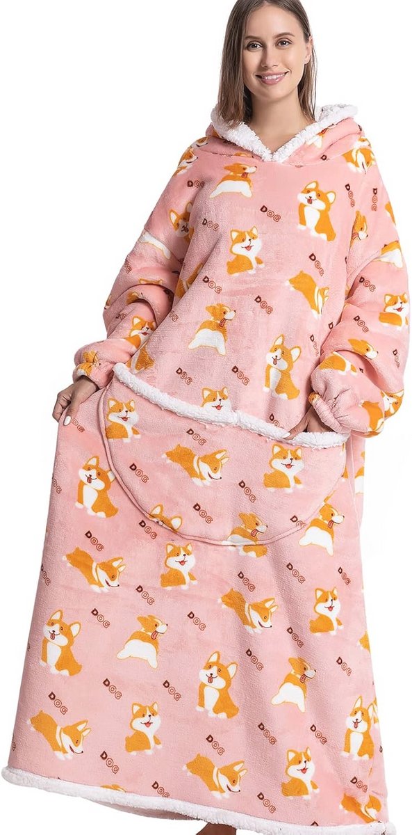 Oversized hoodie deken met enorme zak voor optimaal comfort