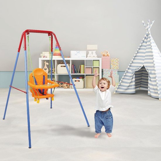 3-in-1 Babyschommel voor Binnen en Buiten, Met Metalen Standaard — afbeelding 4