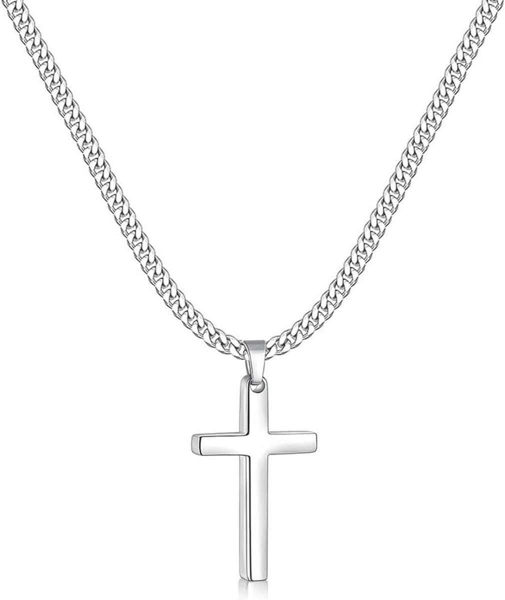 Heren Kruis Halskettingen - Roestvrij Staal in Zilver, Goud en Zwart