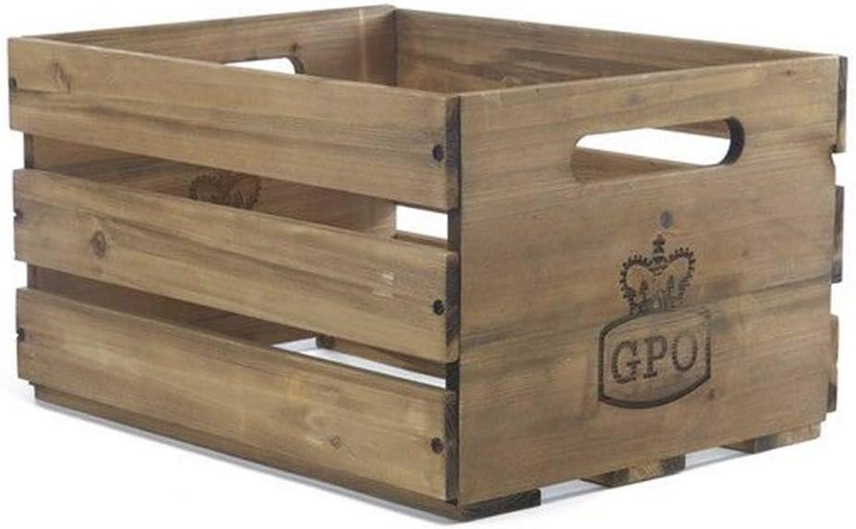 Houten Opslagkrat voor 100 12 inch Vinylplaten - Stijlvolle Houten Afwerking