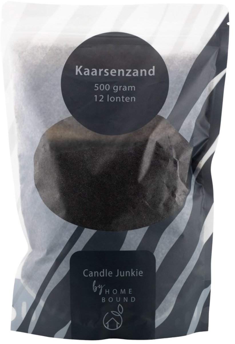 Kaarsenkorrels zak met 12 lonten zwart