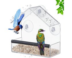 Unyqoos® Transparante vogelfeeder voor ramen met sterke zuignappen voor kleine vogels
