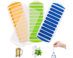 Silicone Ice Cube Tray Pack of 3 for Easy Removal and Reusable Ice Sticks