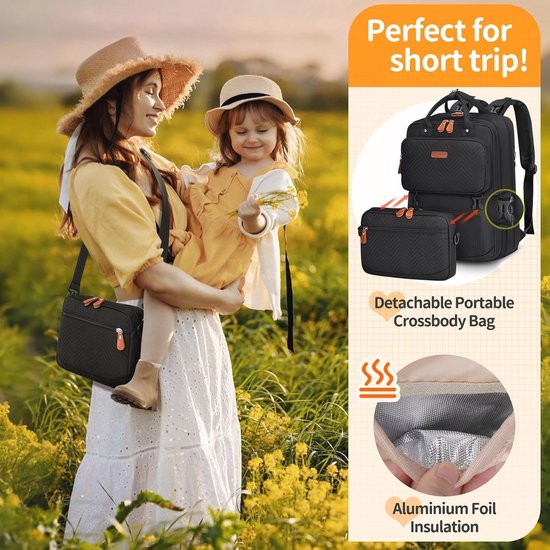 Waterdichte Baby Luiertas Rugzak met Verschoningsmatje - Multifunctionele Babytas voor Ouders — afbeelding 3