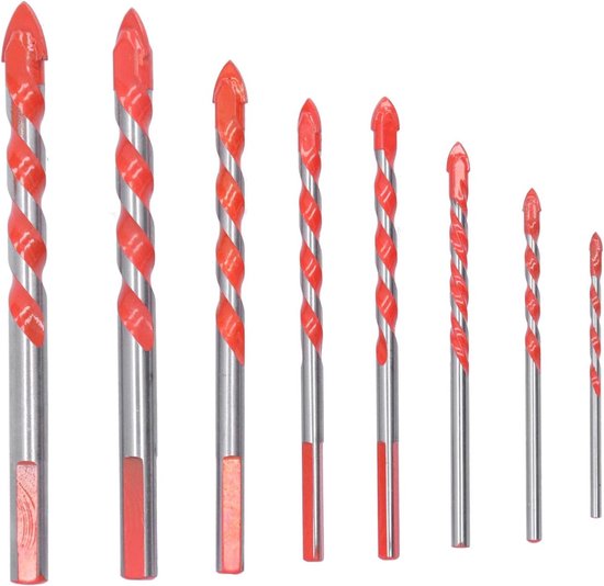 6 Stuks Tegelboren Diamantboorset 5-12 Mm Voor Porselein, Glas, Keramiek & Graniet