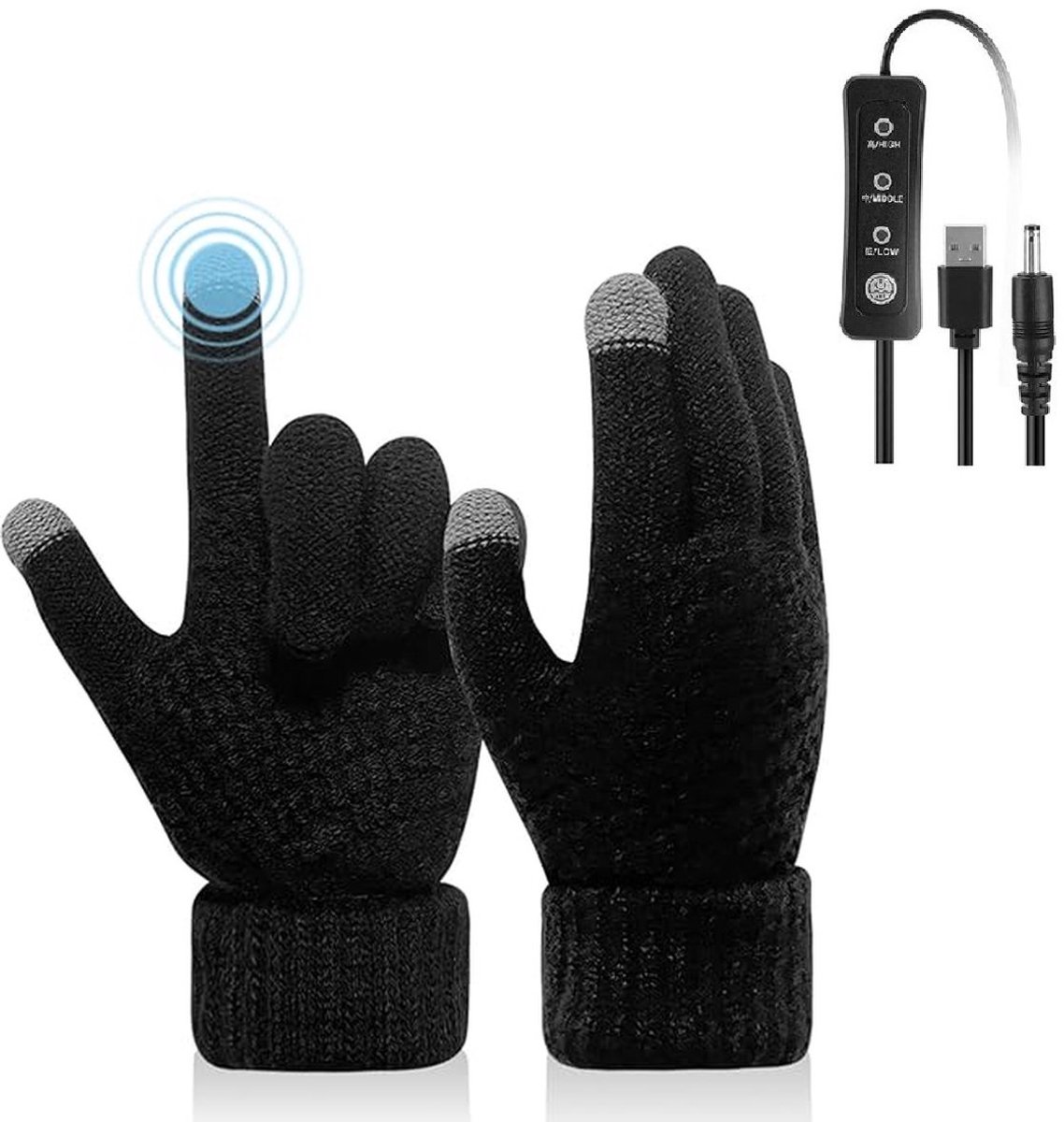 Yctze USB Oplaadbare Winter Verwarmde Handschoenen Heren en Dames