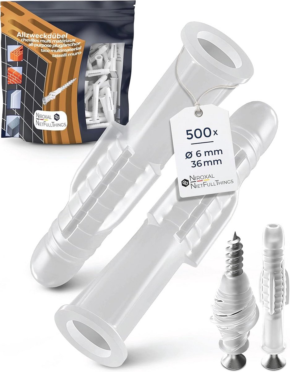 Universele decoratieve pluggen voor wandmontage 4,5-5 mm schroeven - 500 stuks