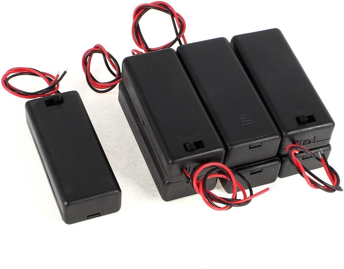E-Ambar - 7-delig schakelaar set met batterijhouder voor 2 x 1.5 V AAA batterijen