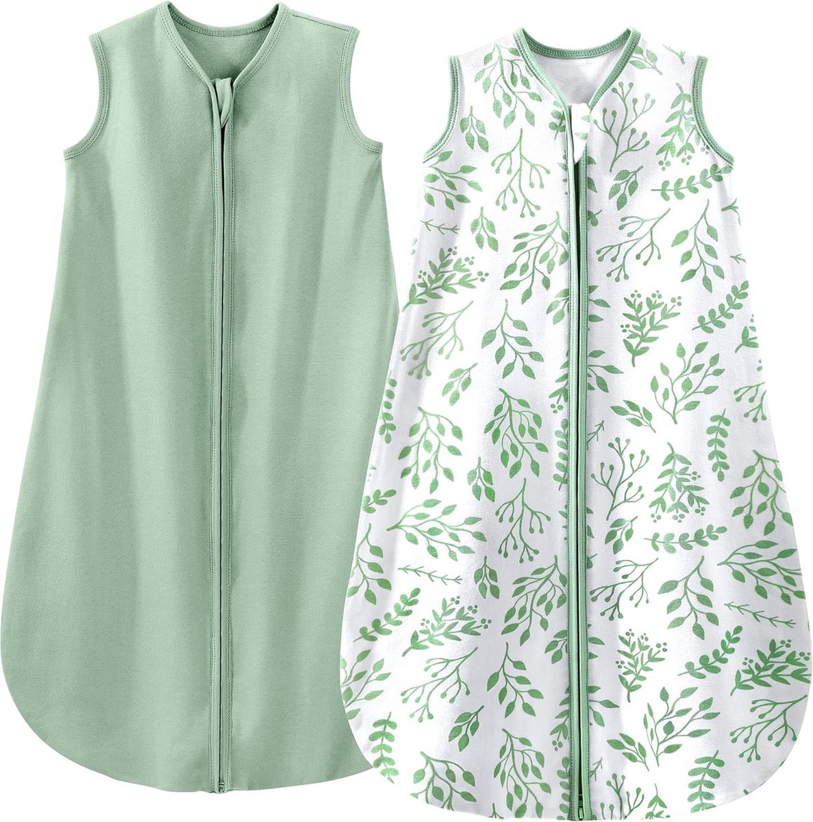 Stunq® Slaapzak voor baby's, set van 2 stuks, 100% katoen, 0,5 TOG, zomerslaapzak, ademend, babyslaapzak 67 cm, voor jongens en meisjes, pasgeborenen, 0-6 maanden