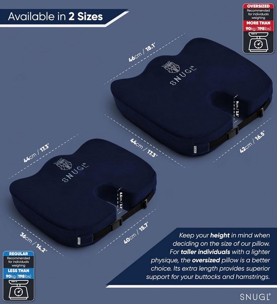 DYNMC YOU Stoelkussen, autokussen, geheugenkussen, lendenkussen verlicht heupen en rug, lendenkussen voor de auto, perfecte stevigheid, antislip