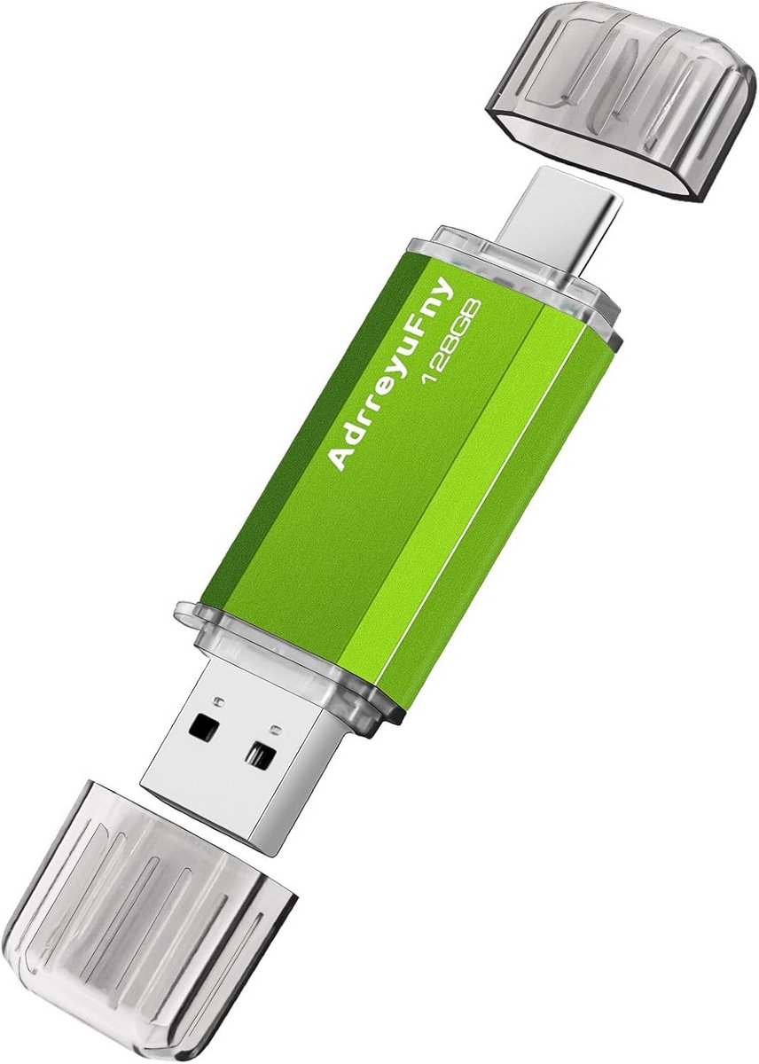128GB USB C Flashdrive Dual OTG Type-C en USB 2.0 Geheugenstick voor Tablet en Mobiele Telefoon