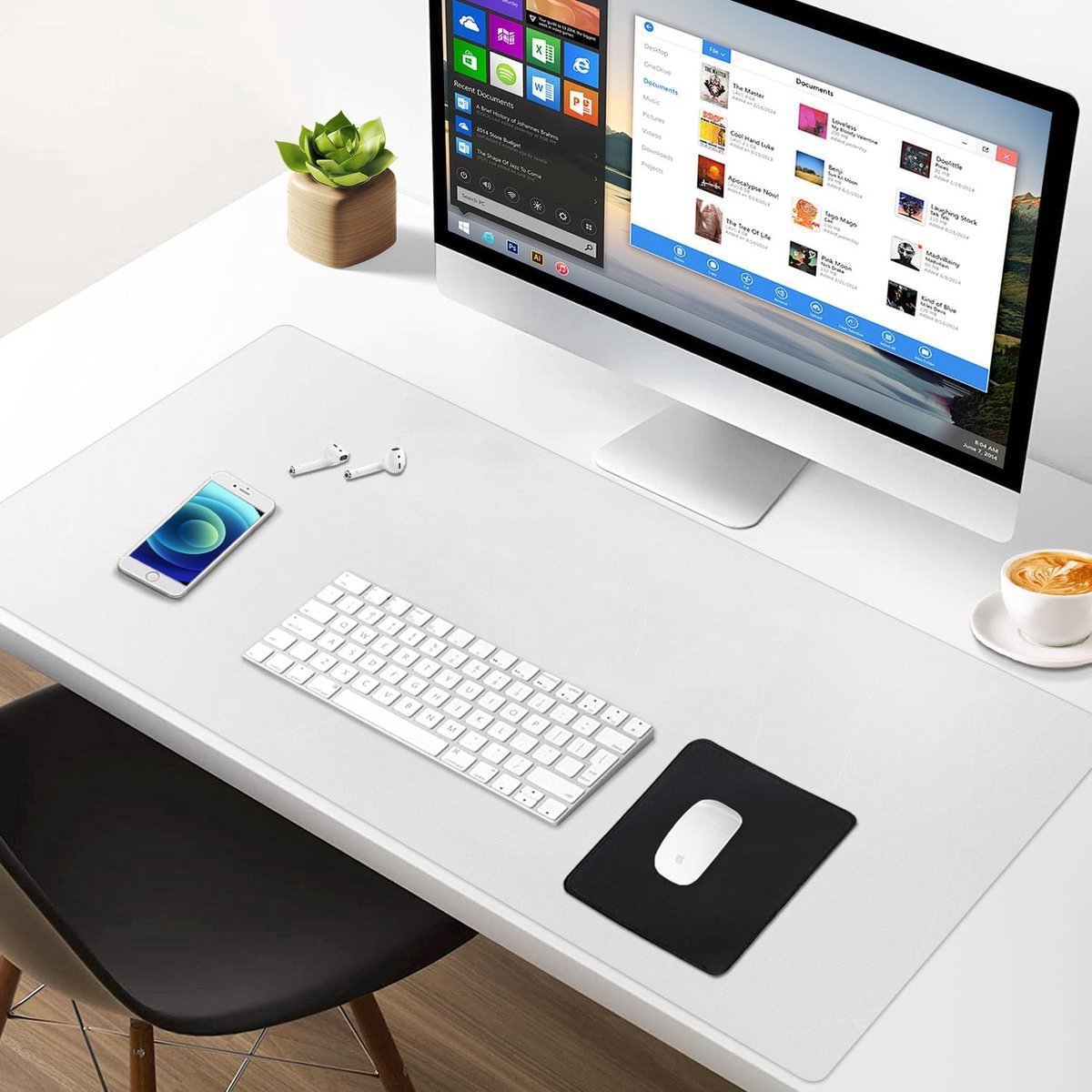 Stunq® Clear Desk Pad 90x40 cm Grote Antislip Getextureerde PVC Bureau Pad Waterdichte Ronde Randen Bureau Pad voor Office Home