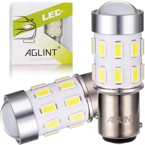 2 Stuks 1157 BAY15D LED-lampen 24 SMD 5630 Chips – Superheldere 6000K Witte Lampen Voor Achterlichten En Remlichten, 12-24V, Pakket Van 2 2 miniatura
