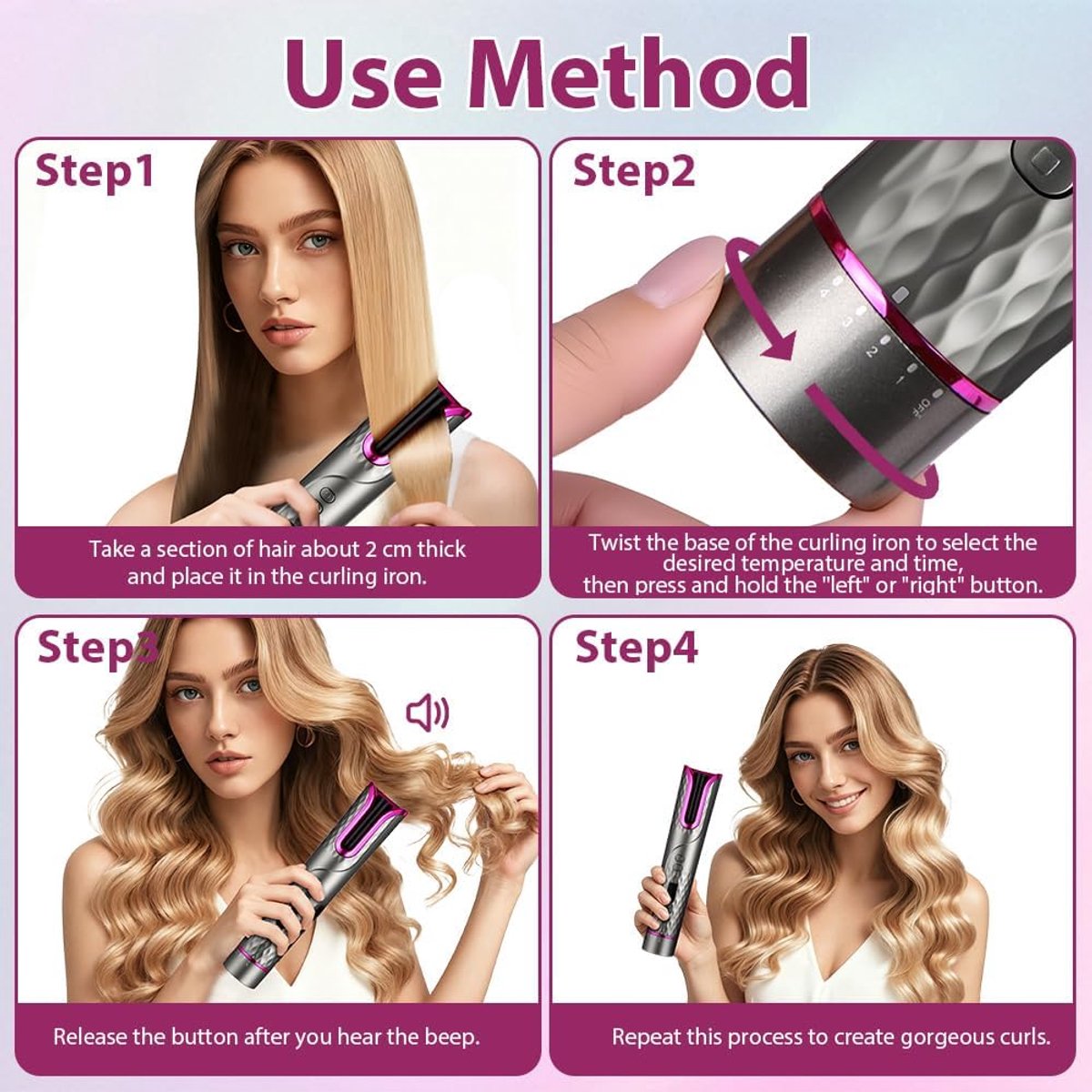 Automatische Draadloze Krultang met Keramische Technologie - afbeelding 2