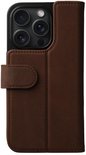 Bruine leren book case voor iPhone met gesp.