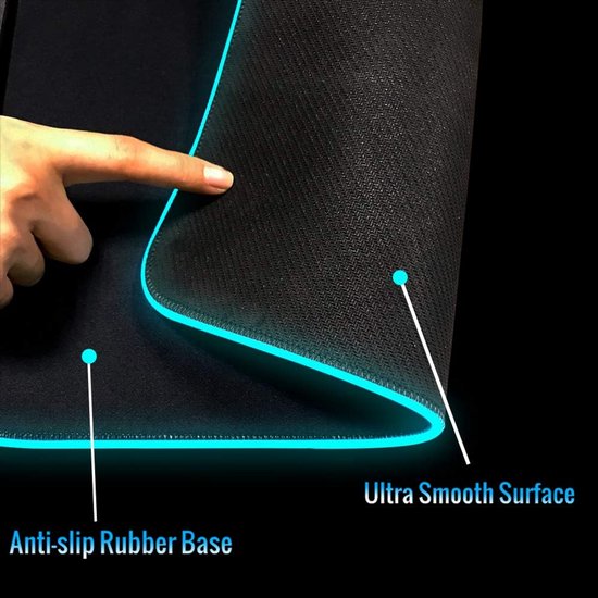 Grote RGB Gaming Muismat met 11 Lichtmodi - Antislip LED Desk Mat voor PC en Laptop — afbeelding 2