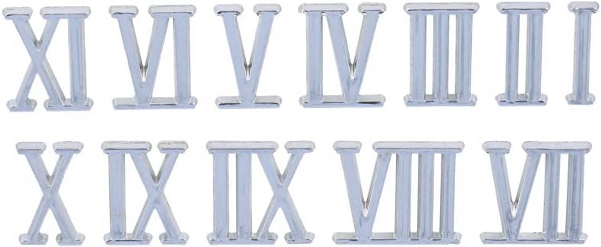 Zilverkleurige Horlogecijfers Zelfklevend Klein - Plastic Uurwerk Onderdelen