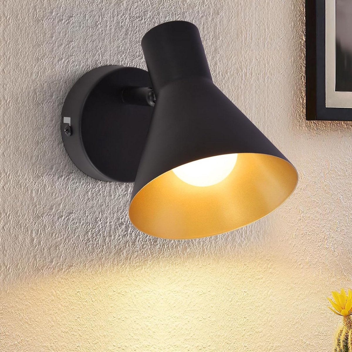 Vintage LED Wandlamp Zwart Industrieel voor Slaapkamer Woonkamer Hal