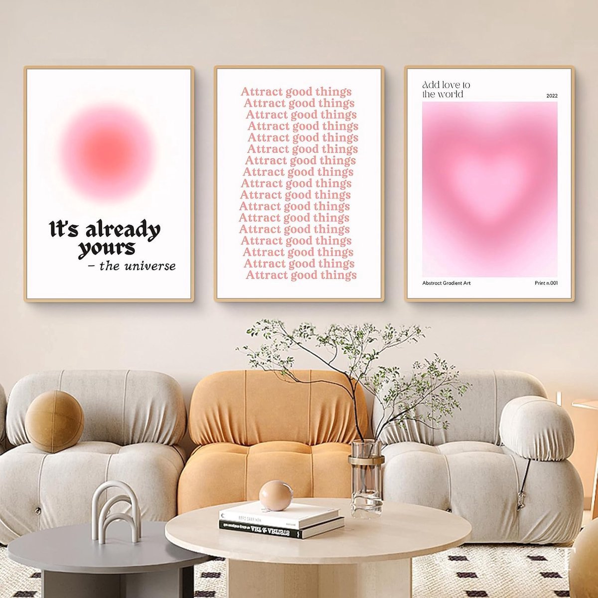 Stunq® Moderne Esthetische Canvas Poster Set voor Sfeervolle Kamerdecoratie, Engel Nummers en Vlinders