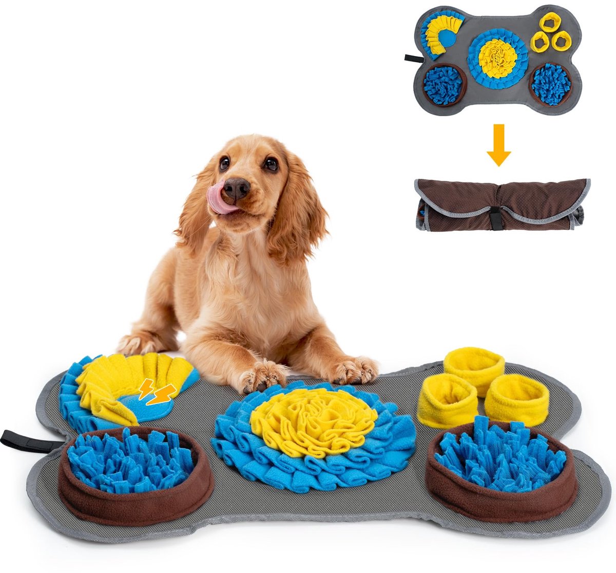Unyqoos® Interactieve snuffelmat voor honden met antislip en wasbare eigenschappen