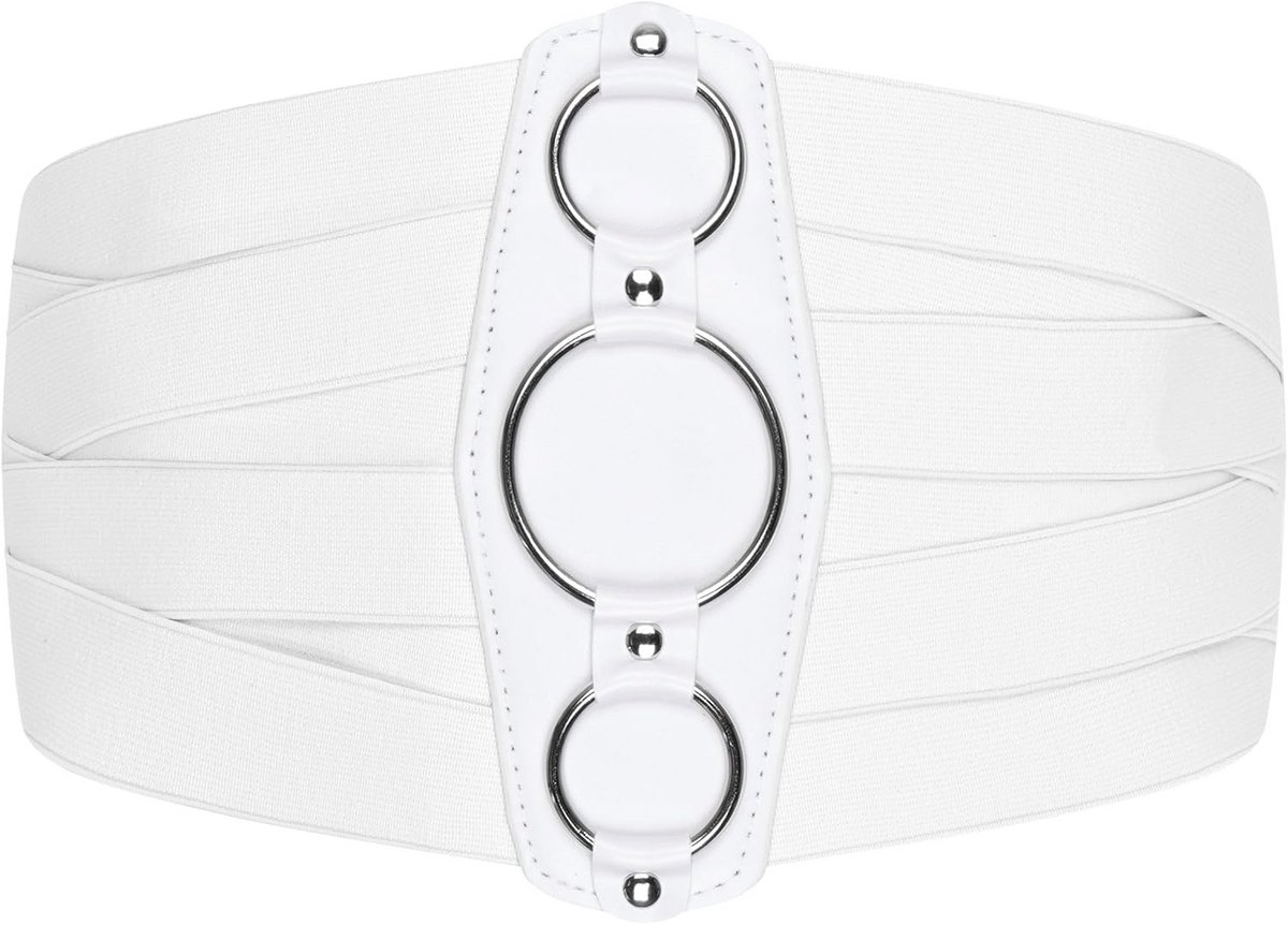 Brede Elastische Corset Waspie met Rasterpatroon voor Tailleaccentuering