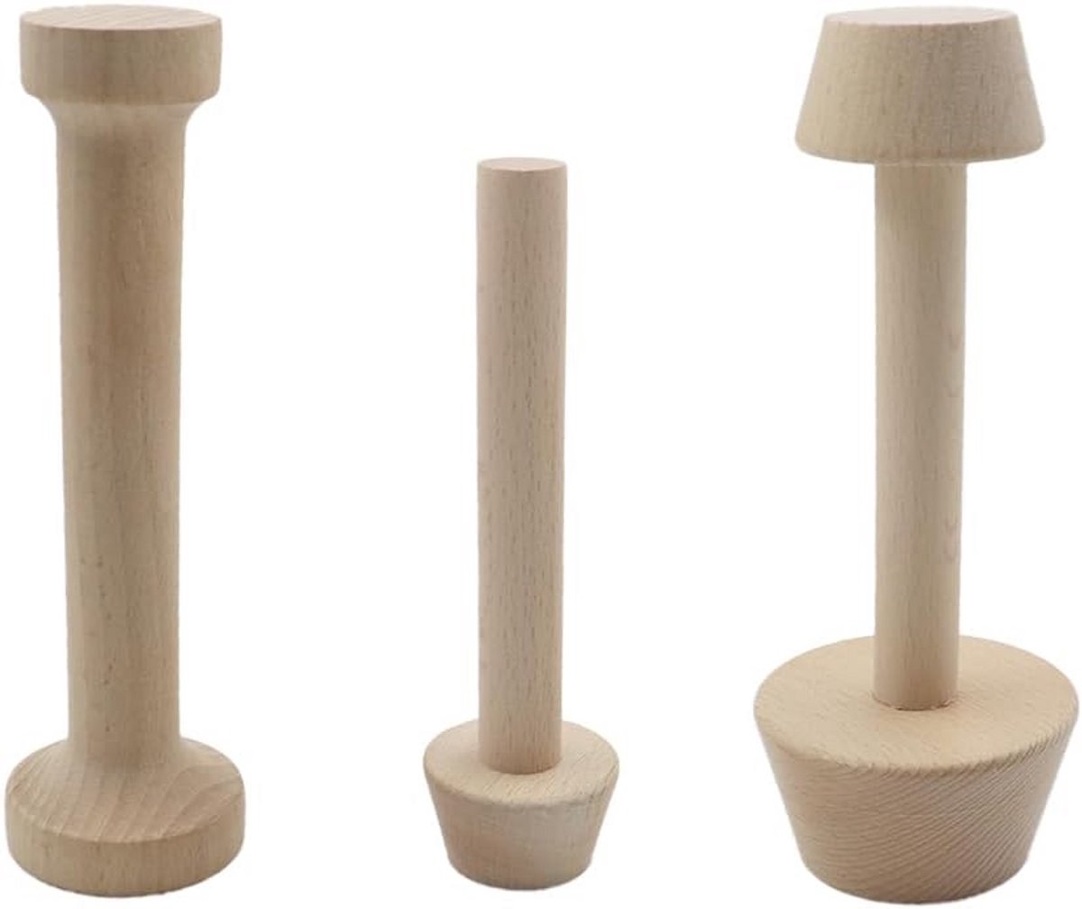 3-delige Houten Taartvormpers Set voor Taarten, Pasta en Cheesecakes