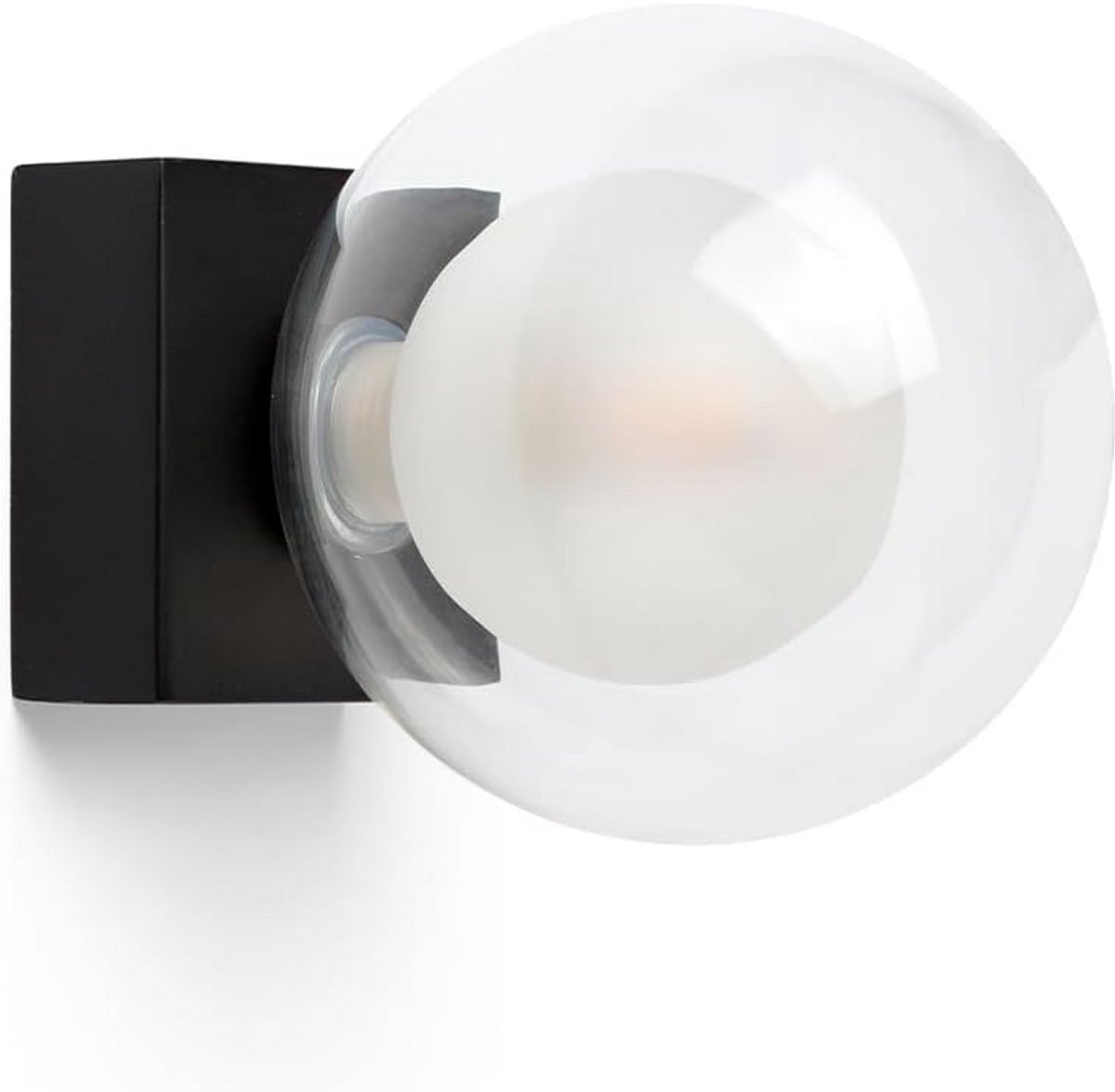 Ronde Zwarte Wandlamp voor Badkamer - IP44 Geschikt