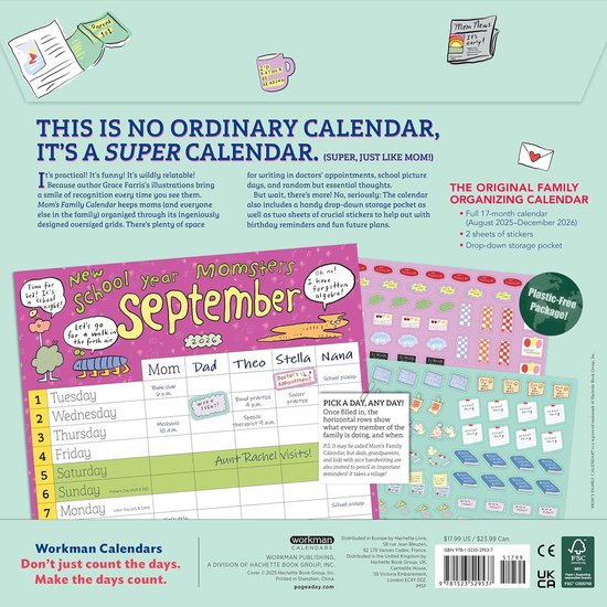 Tafelkalender 2026, staand 2025-2026, maandplanner draadbinding