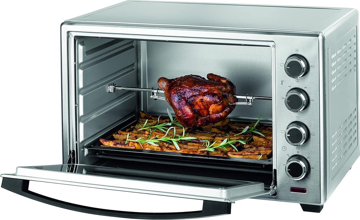 RVS Compacte Oven met Hetelucht en Rotisserie - 48 Liter