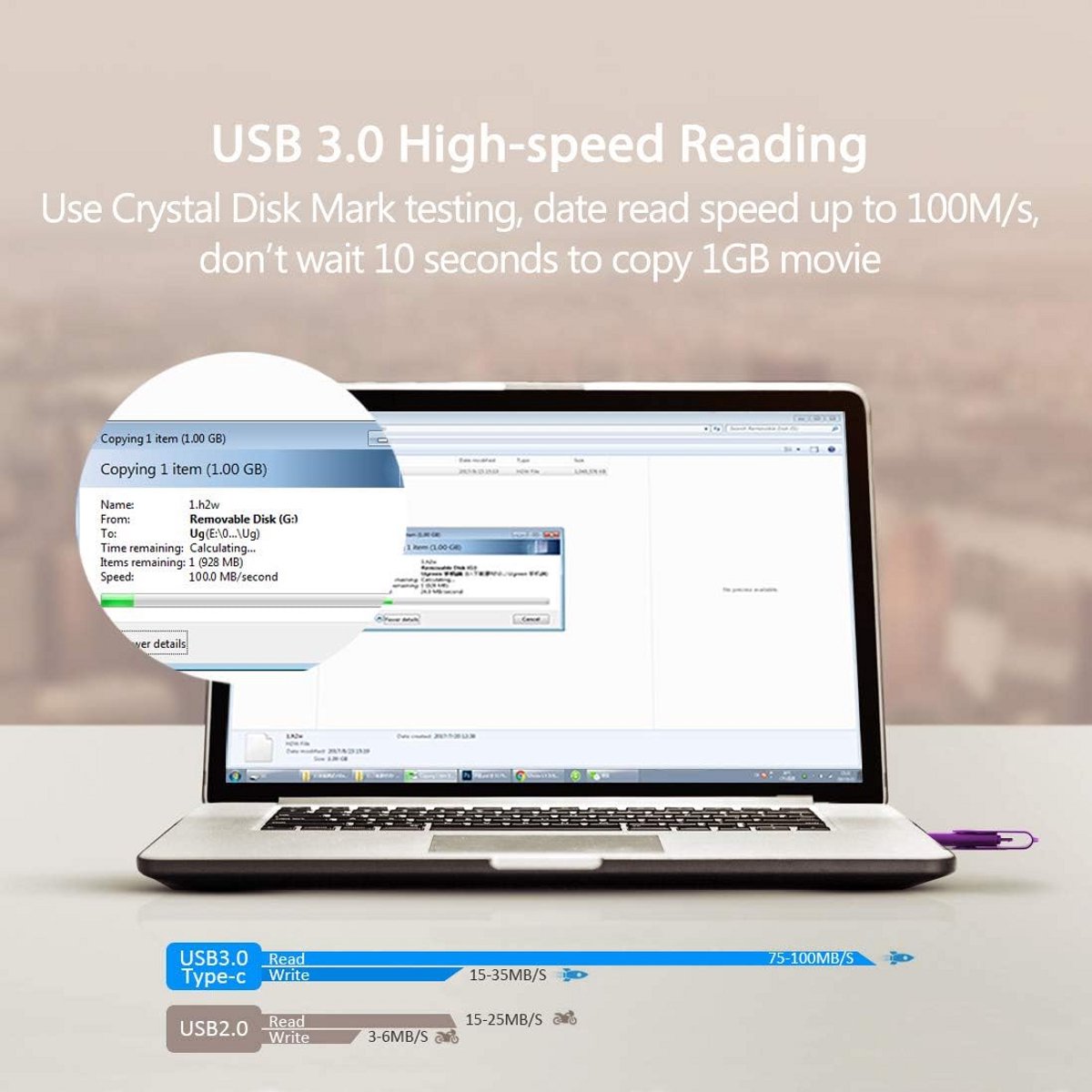 USB Stick 256GB Type-C en USB 3.0 Dual Plug Geheugenstick voor Android Telefoon