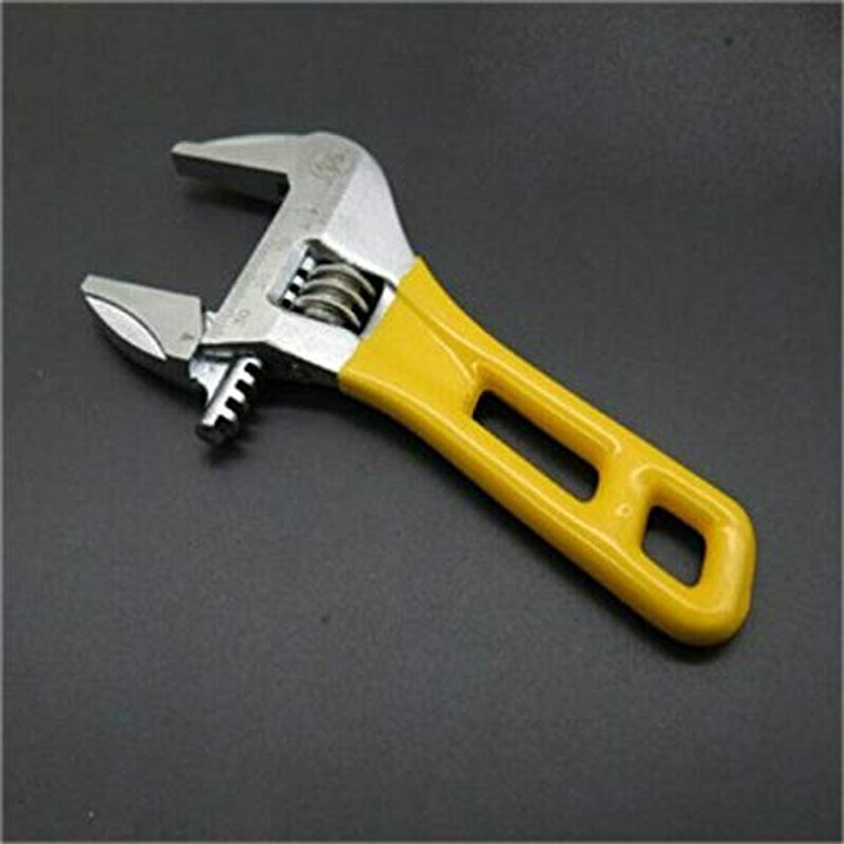 Vogueing Tool Verstelbare Sleutel 5 "140 MM Lichtgewicht Sleutel Compacte Zachte Grip Brede Kaak Handgereedschap Geel Korte (Kaak Breedte Capaciteit: 30MM)