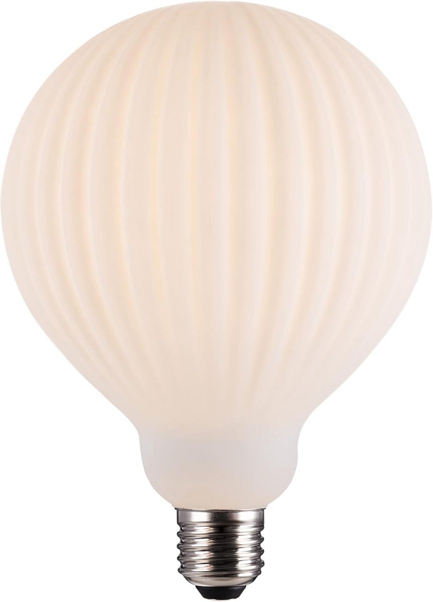 Dimbare Vintage LED Lamp E27 G125 Deco Streeppatroon 4W Warm Wit Hoge Kleurweergave