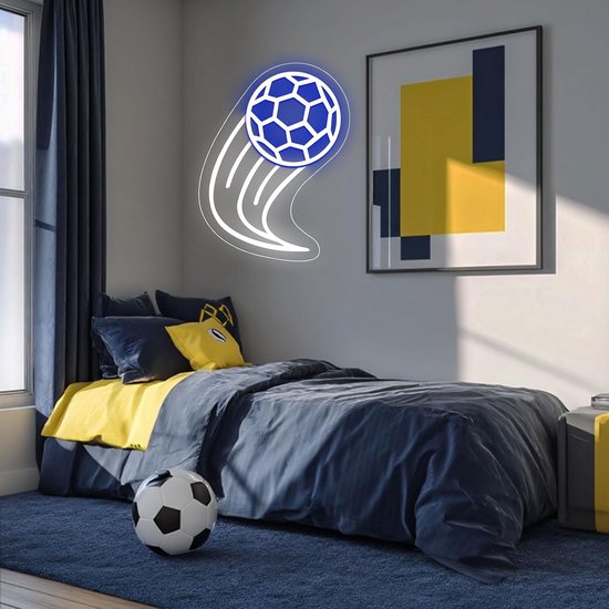 Dimbare XL Voetbal Neon Verlichting - LED Wandlamp voor Jongenskamer, Bar of Cadeau — afbeelding 2