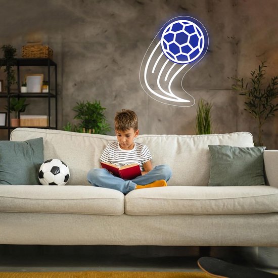 Dimbare XL Voetbal Neon Verlichting - LED Wandlamp voor Jongenskamer, Bar of Cadeau — afbeelding 4