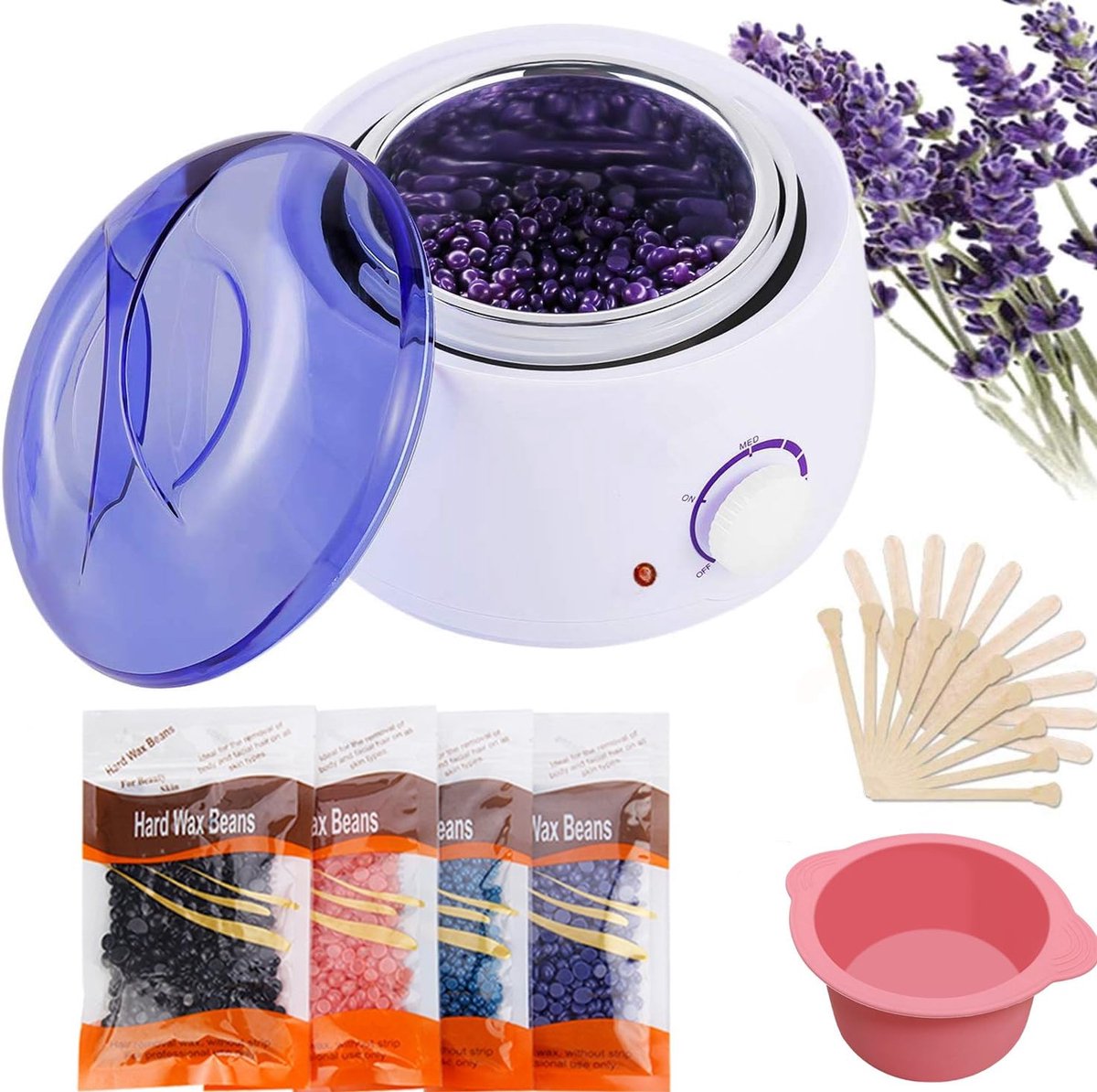 Wax Apparaat - Ontharingsapparaat - Wax Heater - Wit met Paars