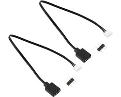 2 stuks 5V ARGB 3-pins naar 4-pins ventilatorcontrolleradapter, kleine converterkabel, audiokabel, compatibel met Coolmoon 4-pins interface, zwart