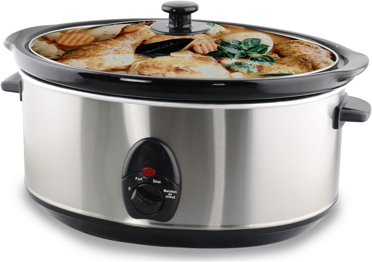 Slowcooker RVS 6.5L Slowcooker voor