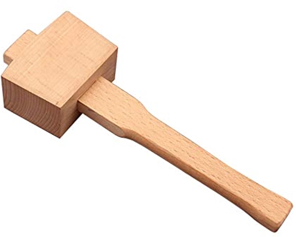 1 stuk beukenhouten hamer, professionele houtbewerkingshamer, houtbewerkingsgereedschap voor doe-het-zelf timmerwerk, houtbewerkingsgereedschap 245 mm