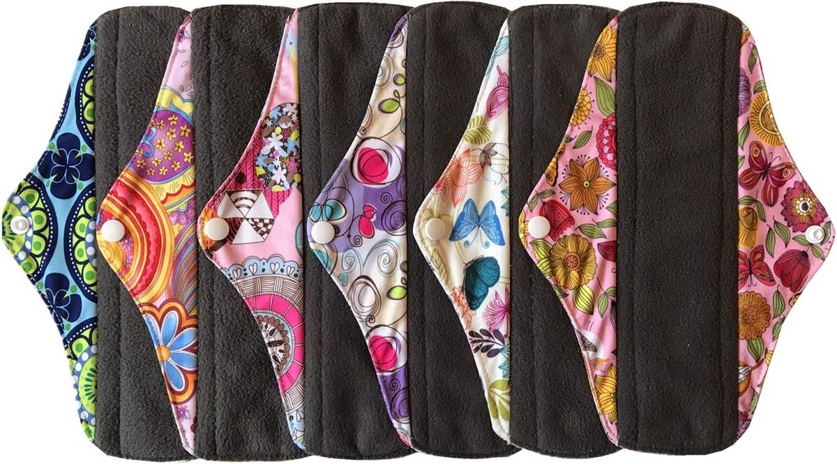 6 stuks Herbruikbare Menstruatieondergoed met Bamboe en Waterdichte Laag, 25,4 cm