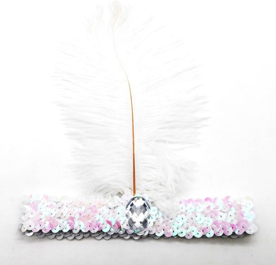 Elastiekje vlinder pailletten wit | Haaraccessoire kinderen