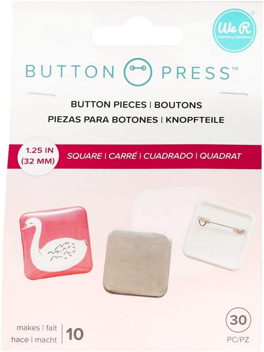Navulset 31mm Vierkante Badges - Voor Button Press Machine