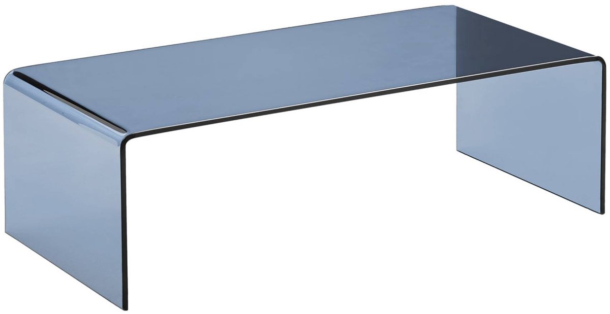 sweeek Rechthoekige salontafel van gehard glas 110 x 55 x 35cm - glintz Grijsblauw