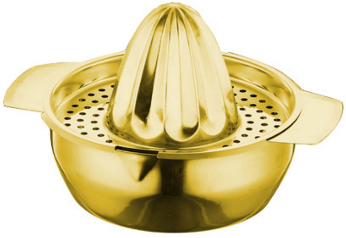 Citroenpers - Limoenpers - Handmatige Citroenpers - Lemon squeezer - Citrusknijper - Fruitpers - Sinaasappelpers - RVS - goud
