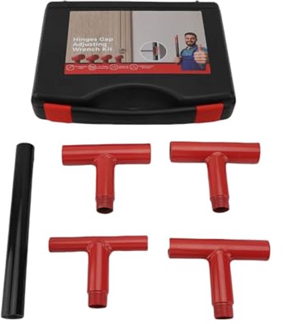 SUPAWAY Scharnierspalt Einstellschlüssel Set, 4 In 1 Scharnier Einstellwerkzeug Fuer 14 25 Mm, Tuerscharnier Schraubenschluessel Aus Kohlenstoffstahl, Scharnierbieger Mit Gummigriff Fuer Wohn Und 4806108259