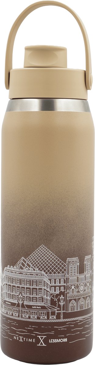 Thermische fles 710ml (24oz)-95% gerecycled roestvrij staal-Chocoladebruin 'Skyline fles PAR 24'
