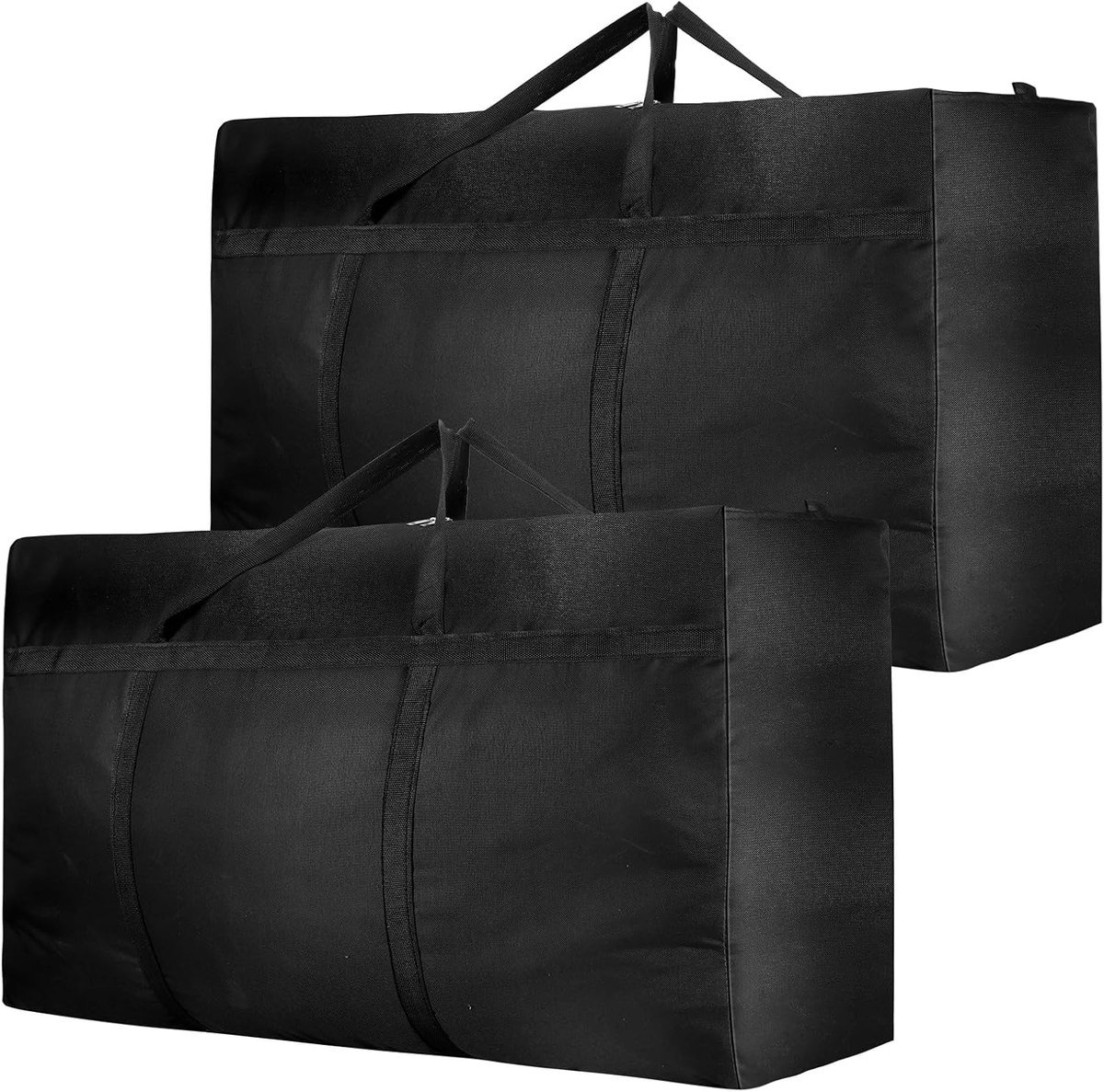 Stunq® Set van 2 extra grote opbergzakken van 180 liter, 600D Oxford heavy-duty verhuistassen met ritssluiting, waterdichte draagtas voor het verplaatsen van dekbedden, kleding, beddengoed, opbergruimte
