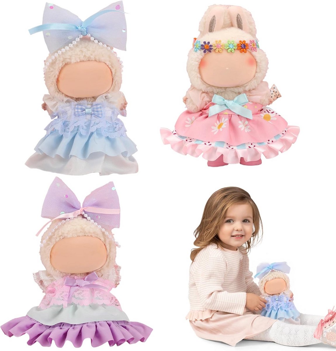 3 Delige Set Kleding voor 17 cm Pop, Modieuze Accessoires