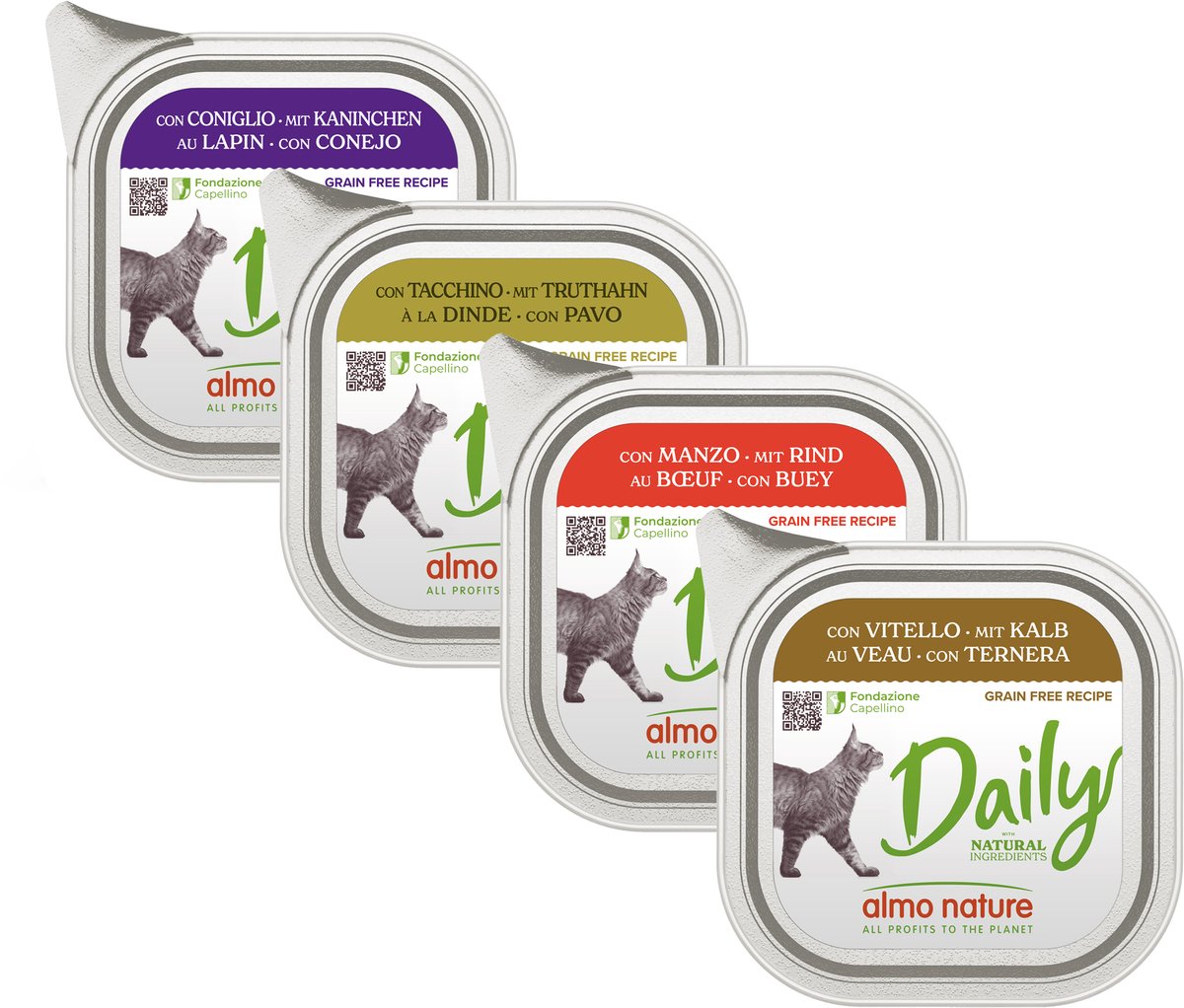 Almo Nature Natvoer voor Katten - Daily Menu Kuipje - 32 x 100g - met Kalf - 32 x 100 gram